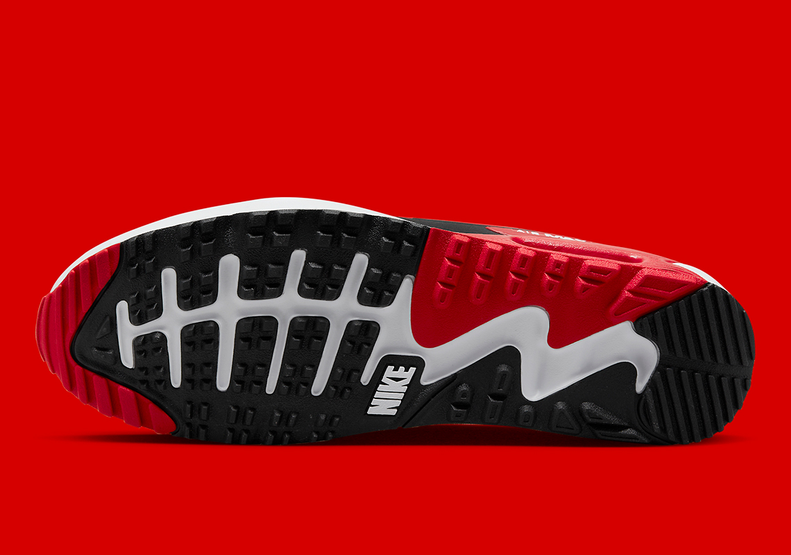 Giày golf Nike Air Max 90 White/University Red - Lối đi hoài niệm. - 5