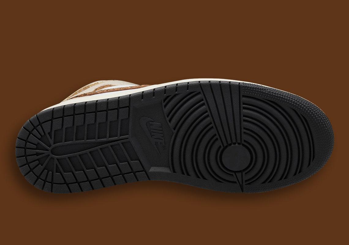 Giày Jordan 1 Mid trang trí hoa văn Elephant Màu Mocha Brown - 4