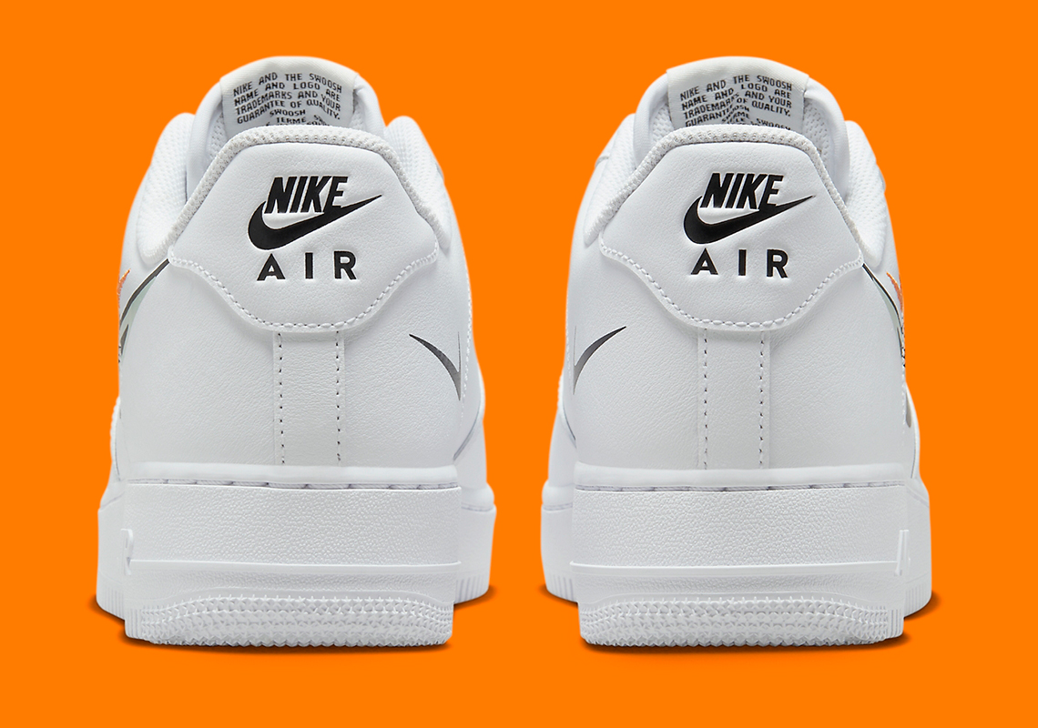 Giày Nike Air Force 1 Low Multi-Swoosh Trắng/Cam: Thiết kế mới với bốn Swooshes. - 4