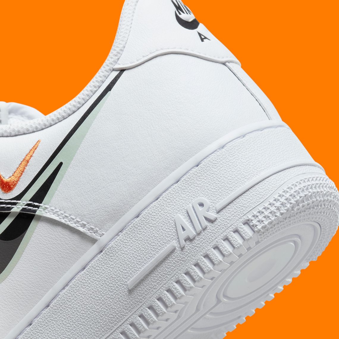 Giày Nike Air Force 1 Low Multi-Swoosh Trắng/Cam: Thiết kế mới với bốn Swooshes. - 7