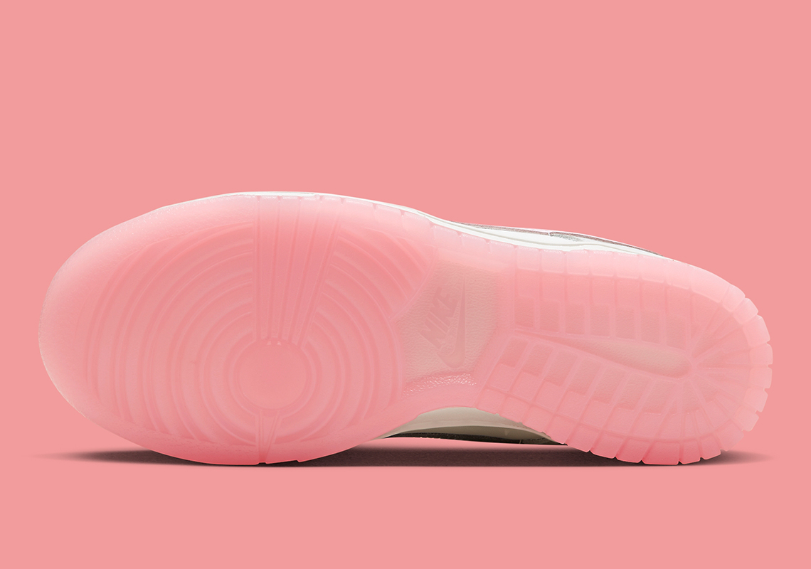 Giày Nike Dunk Low 520 dành cho phụ nữ với chi tiết màu xám và hồng - 6