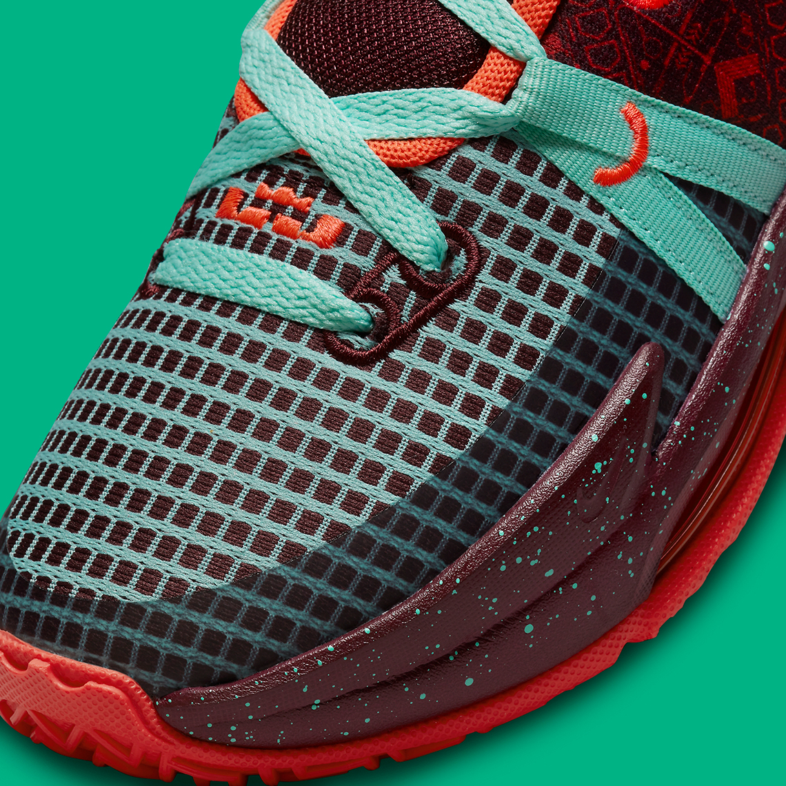 Giày Nike LeBron Witness 7 Team Red/Jade: Hình ảnh chính thức - 8