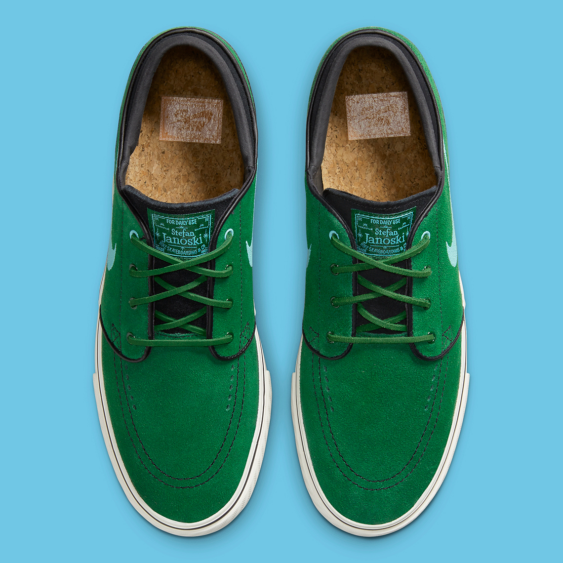 Giày Nike SB Stefan Janoski bằng da lộn Gorge Green mới ra mắt. - 4