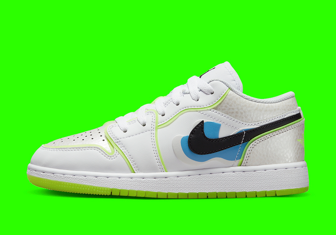 Giày sneaker Air Jordan 1 Low GS với logo trừu tượng - 2