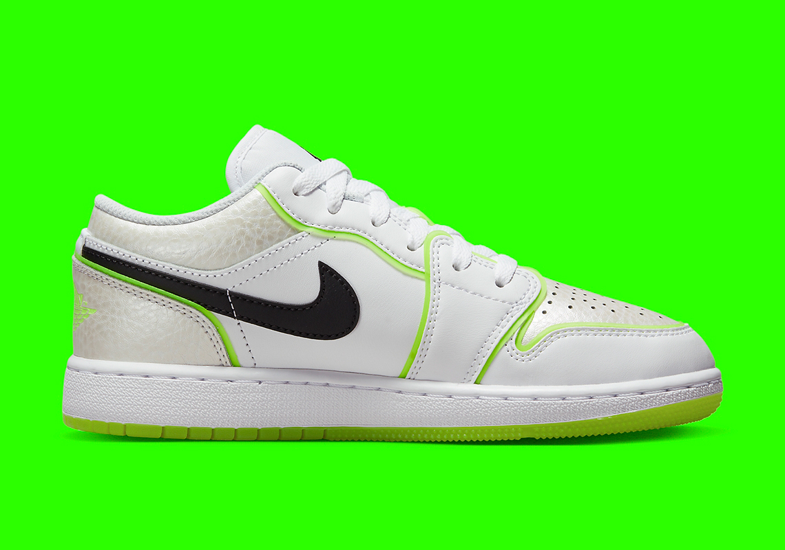 Giày sneaker Air Jordan 1 Low GS với logo trừu tượng - 3