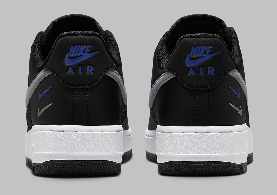 Giày sneaker Nike Air Force 1 Low Triple Swoosh màu đen, logo xám - 6