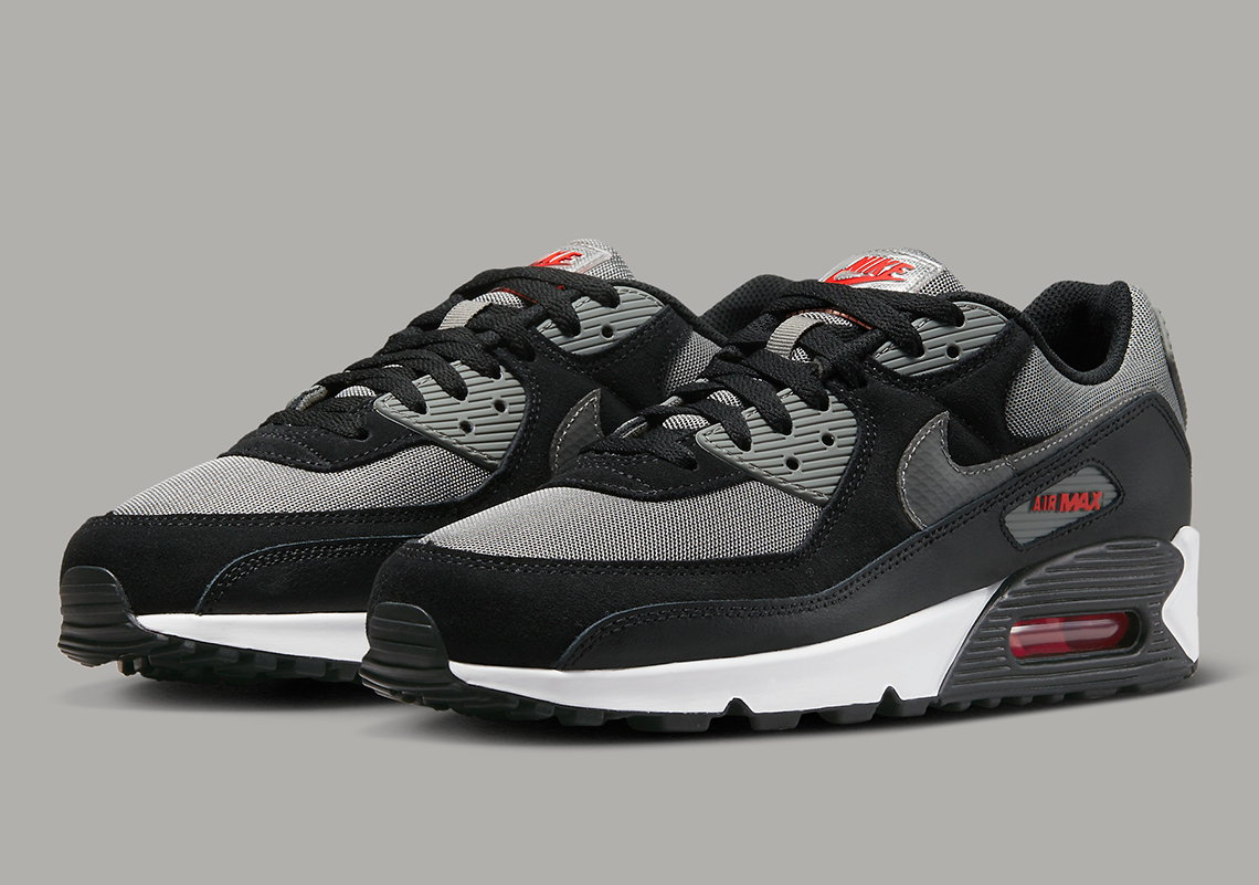 Giày sneaker Nike Air Max 90 Black Grey Red - 1