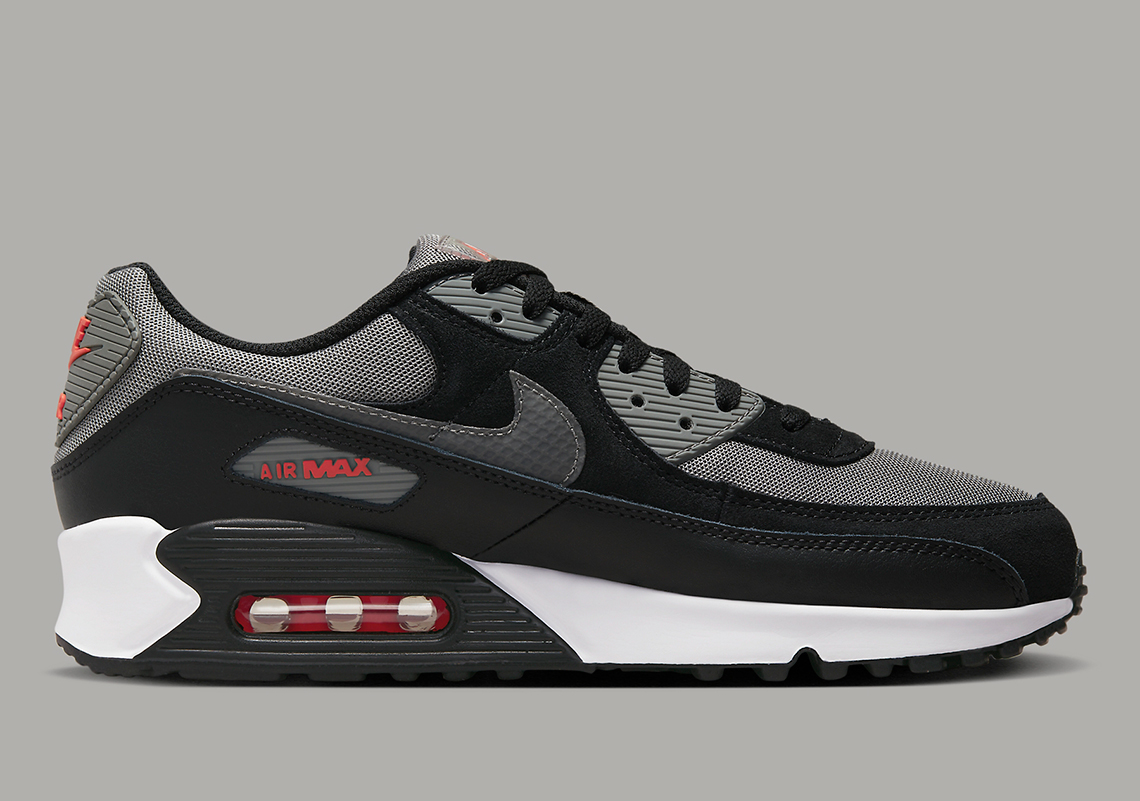 Giày sneaker Nike Air Max 90 Black Grey Red - 3