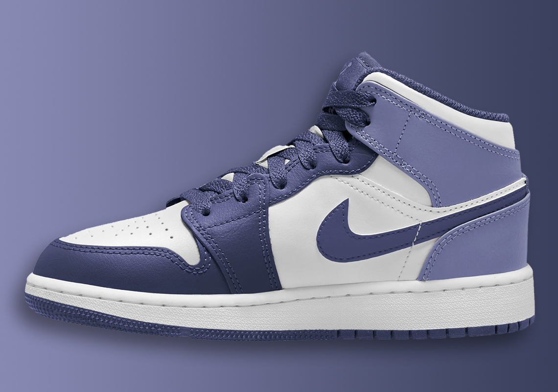 Hai sắc thái của màu tím kết thúc air jordan 1 mid - 2