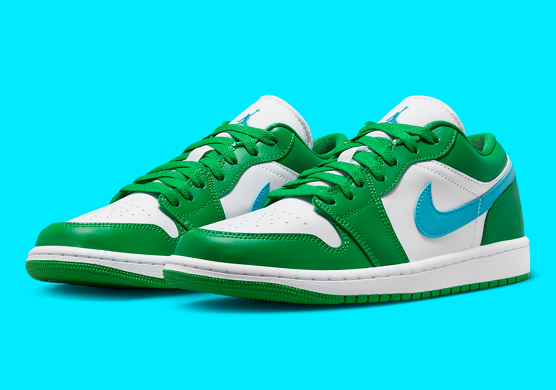 Hình ảnh Air Jordan 1 Low với hai màu "Lucky Green/Aquatone"