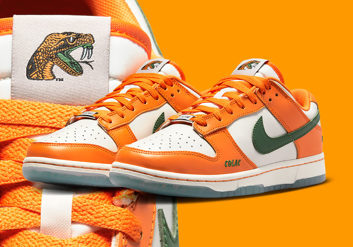 Hình ảnh chính thức của đôi giày sneaker Nike Dunk Low "Famu"