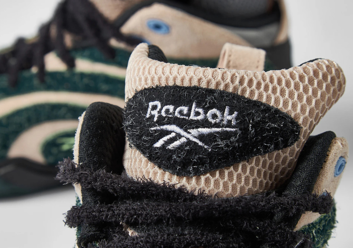 Hình ảnh của đôi giày sneaker Brain Dead x Reebok Shaqnosis với da lộn giống rêu - 6