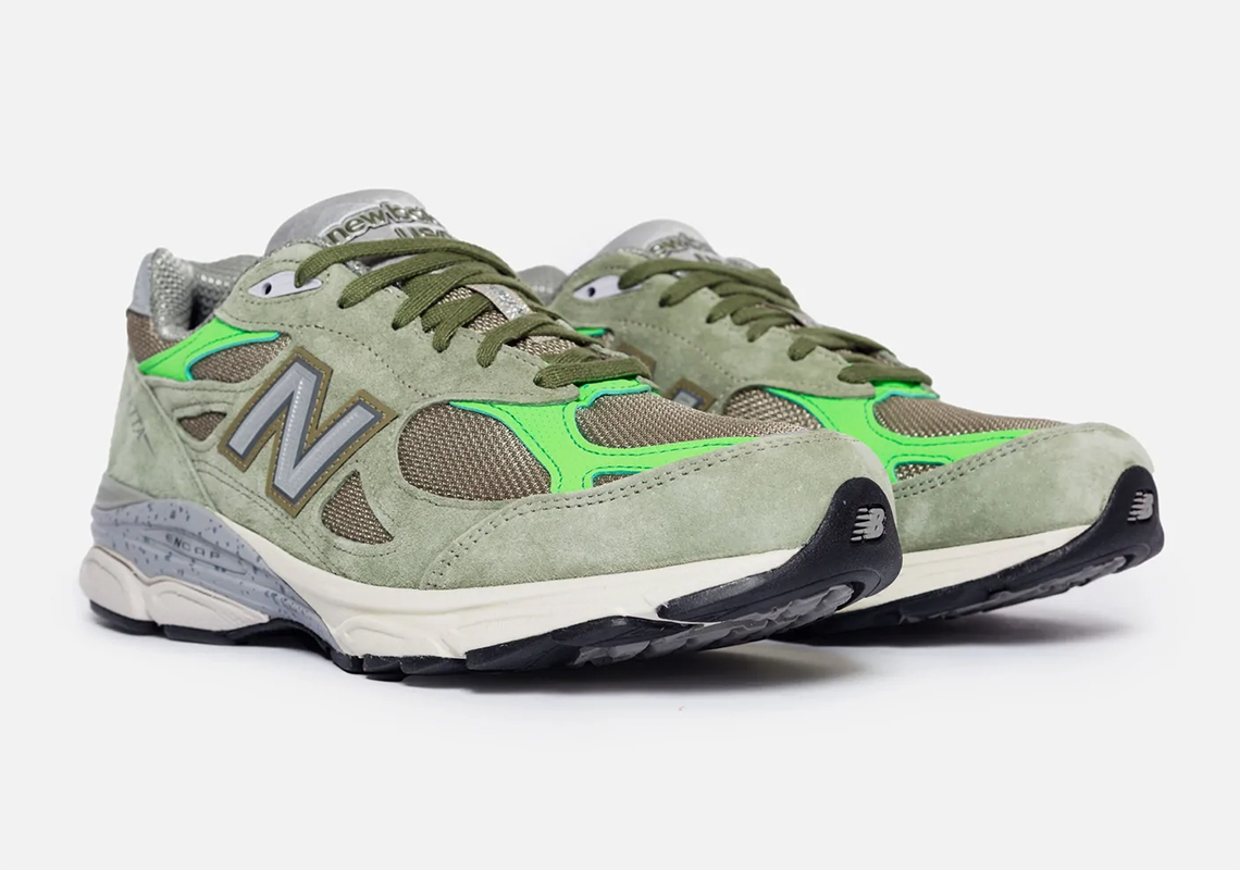 Hình ảnh mới nhất của đôi giày Patta X New Balance 990V3 Olive - 2