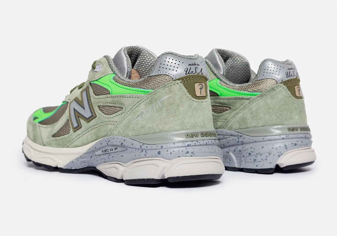 Hình ảnh mới nhất của đôi giày Patta X New Balance 990V3 Olive - 3