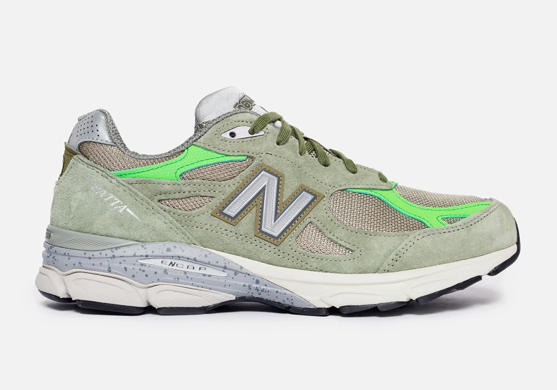 Hình ảnh mới nhất của đôi giày Patta X New Balance 990V3 Olive - 4