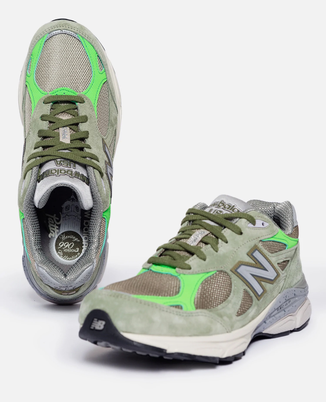 Hình ảnh mới nhất của đôi giày Patta X New Balance 990V3 Olive - 5