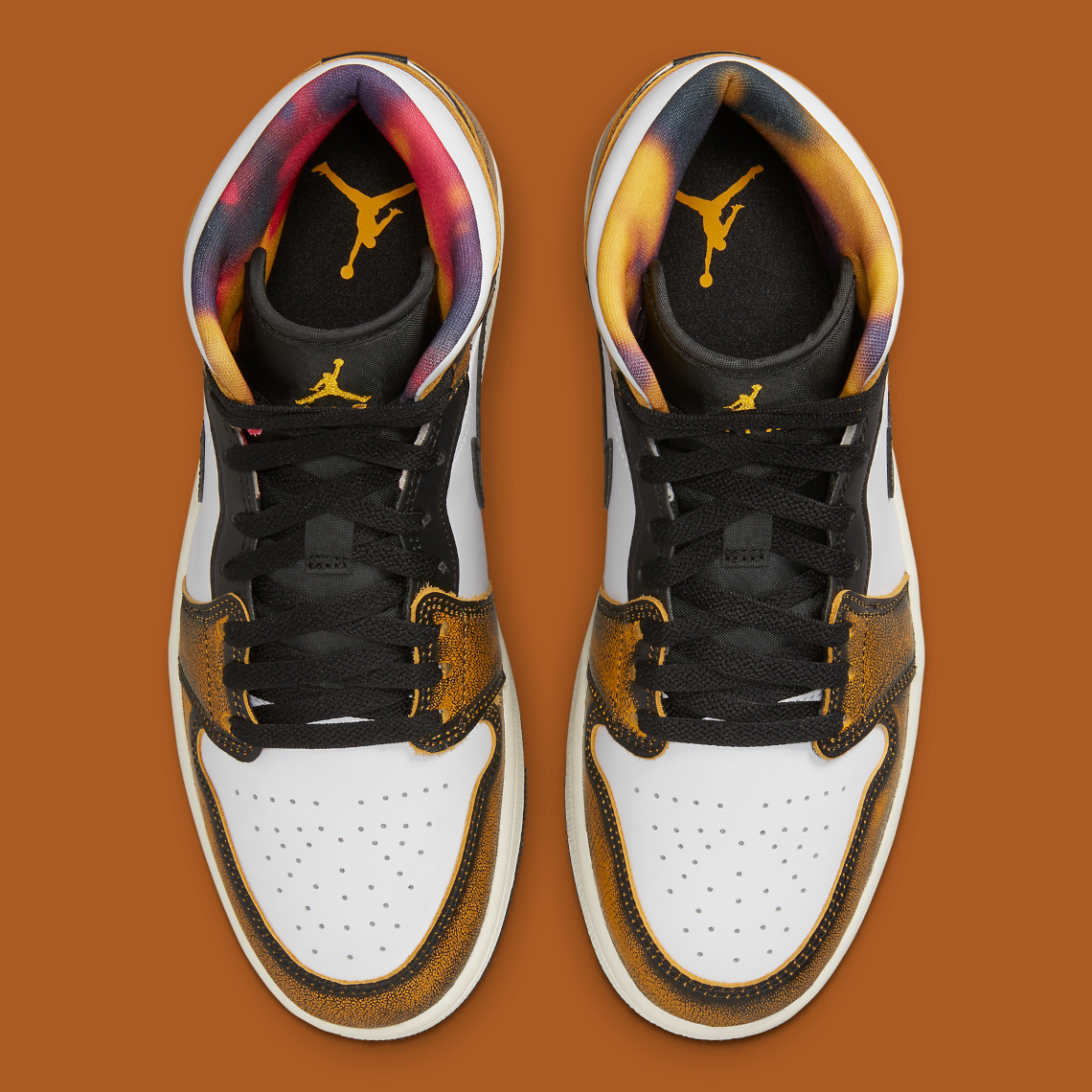 Hình ảnh mới nhất của giày sneaker Air Jordan 1 Mid Wear-Away màu cam  - 4