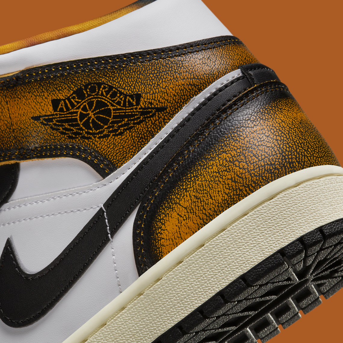 Hình ảnh mới nhất của giày sneaker Air Jordan 1 Mid Wear-Away màu cam  - 8