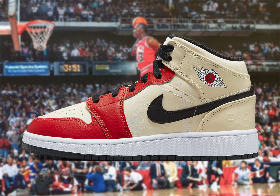 Hình ảnh mới nhất của mẫu giày Air Jordan 1 Mid GS Dunk Contest - 1