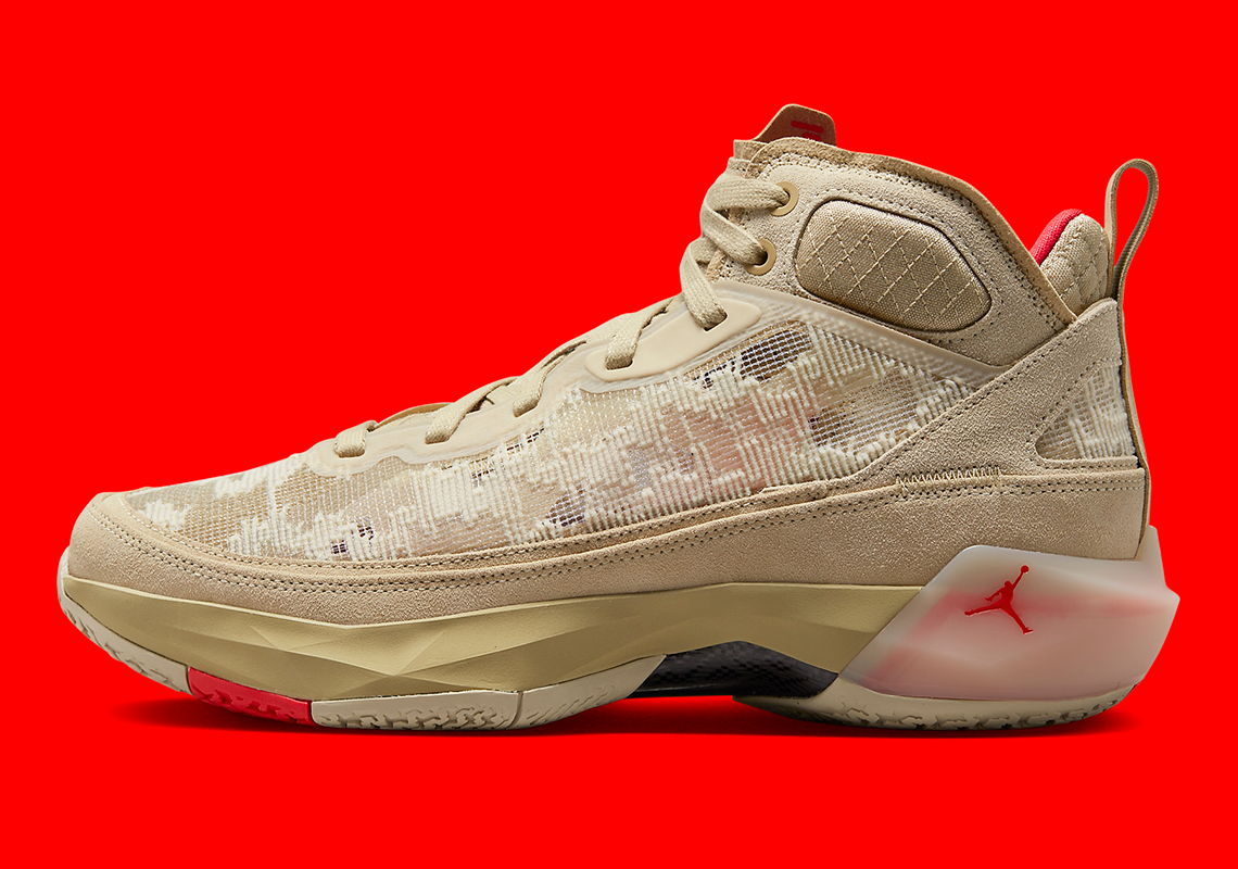 Jordan 37 sử dụng da lộn lúa mì mềm, sang trọng - 2