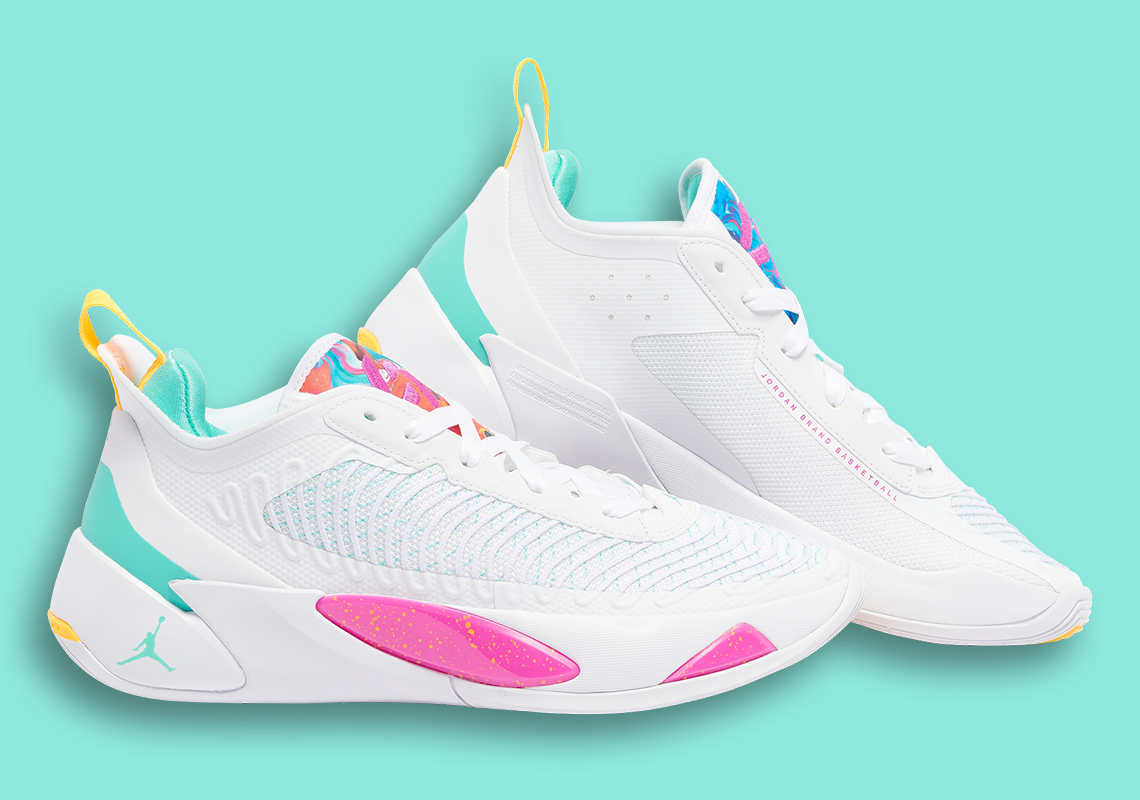 Jordan Luka 1 Imaginarium với màu trắng, hồng và xanh - 2
