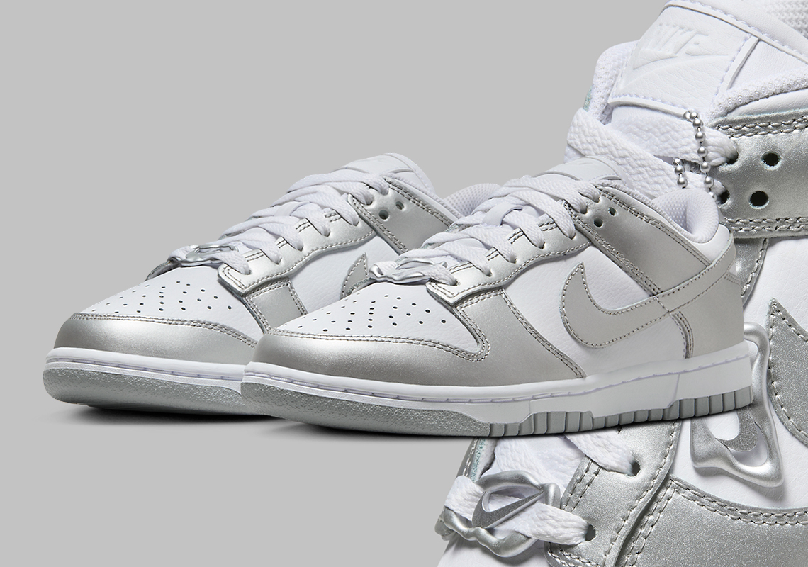 Khám phá hình ảnh chính thức của phiên Nike Dunk Low Metallic Silver  - 1