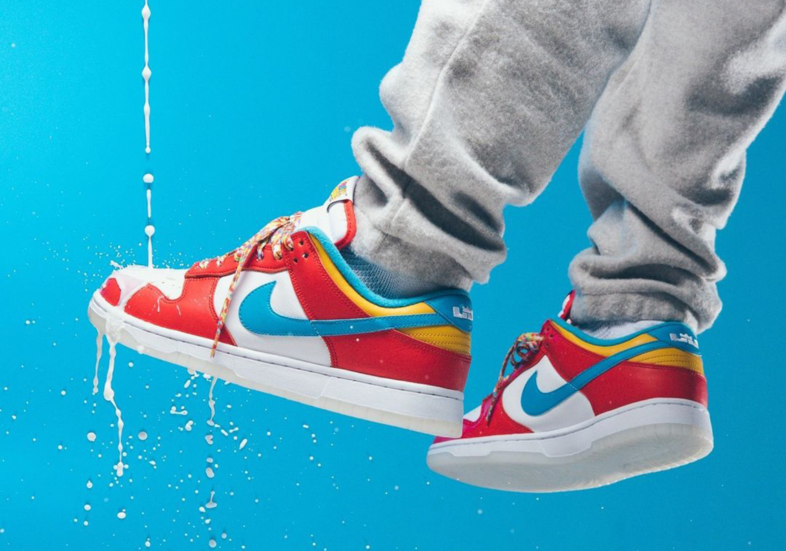 LeBron James x Nike Dunk Low "Fruity Pebbles" sẽ được phát hành vào ngày mai