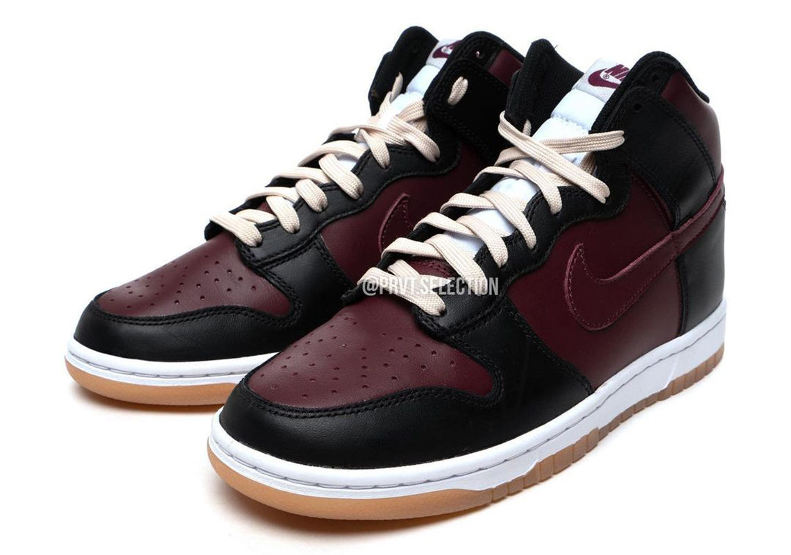 Lộ diện hình ảnh của Nike Dunk High Black Burgundy - 1