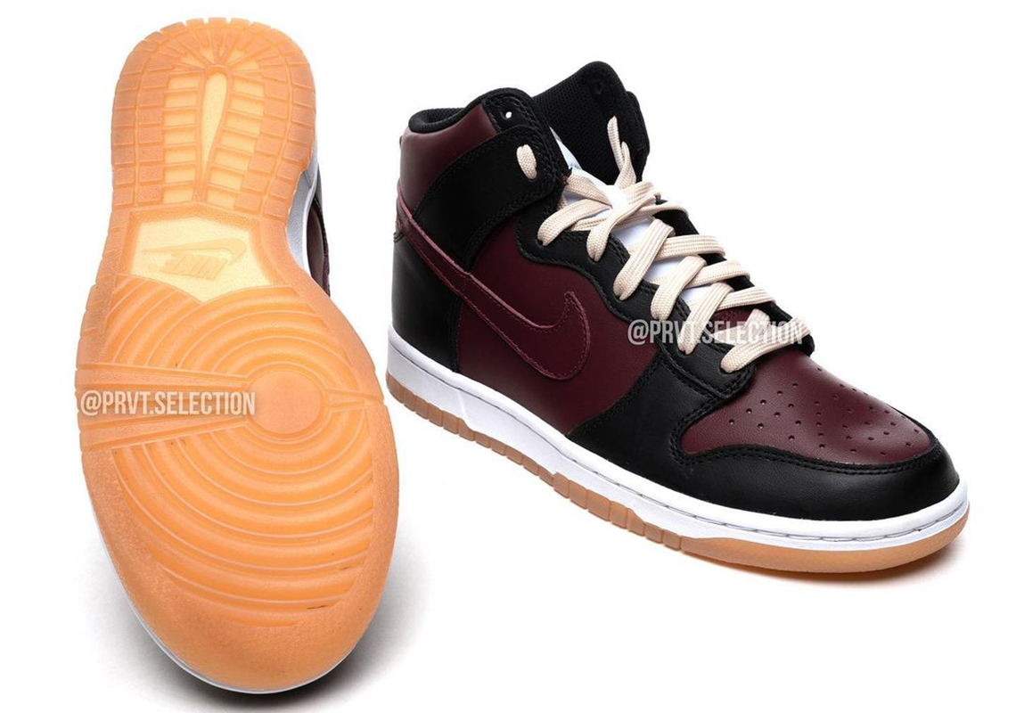 Lộ diện hình ảnh của Nike Dunk High Black Burgundy - 2