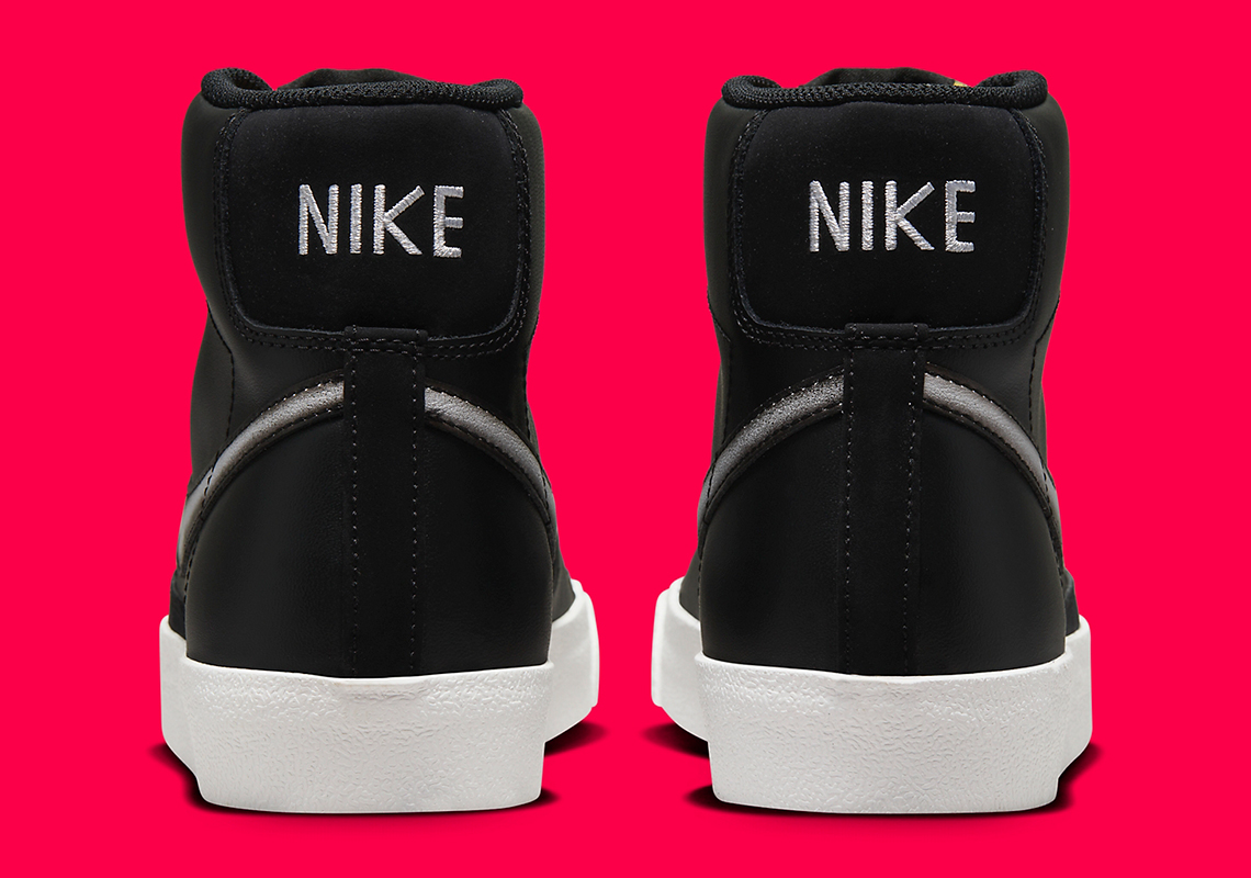 Logo Swoosh được phun sơn ngắt quãng trên phiên bản Nike Blazer Mid '77 màu đen lịch lãm này - 5