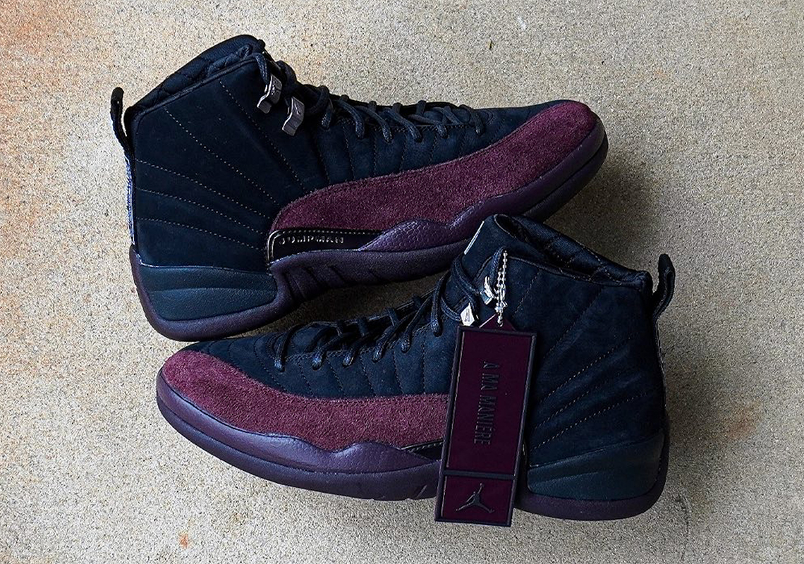 Ma Manier sơn Air Jordan 12 màu đỏ tía đậm