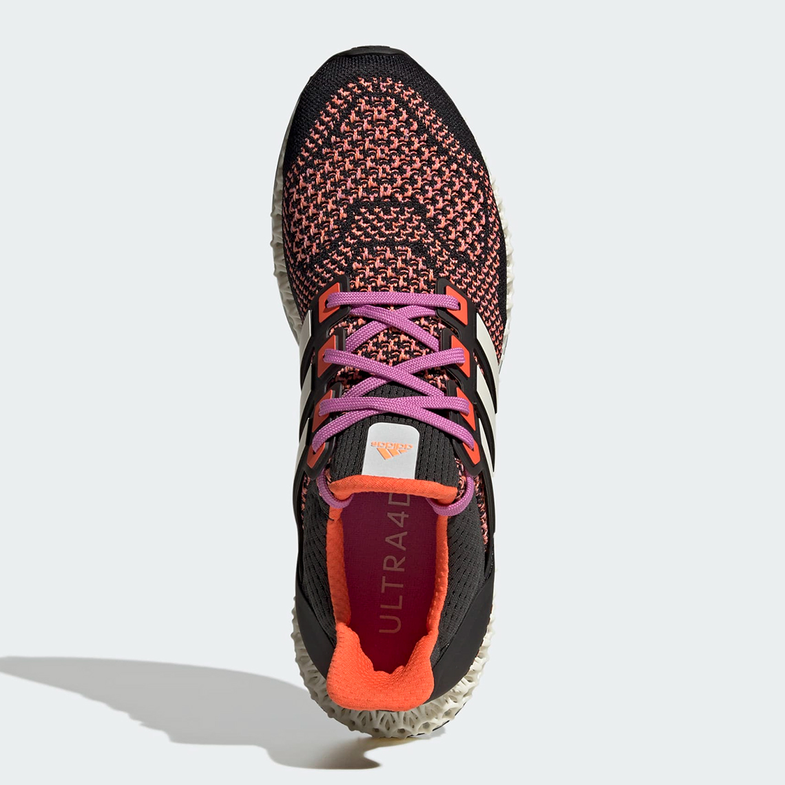 Màu đỏ và Lilac nổi bật trên nền đen của mẫu giày sneaker adidas Ultra 4D Lilac Pulse - 5