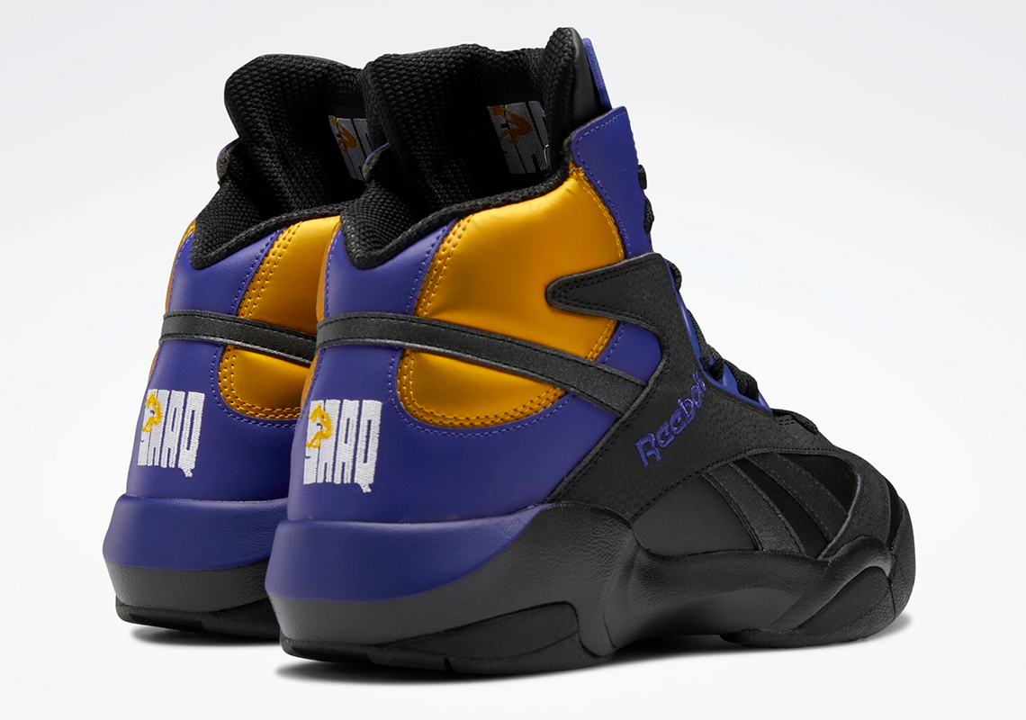 Mẫu giày sneaker Reebok Shaq Attaq trở lại trong màu sắc Lakers