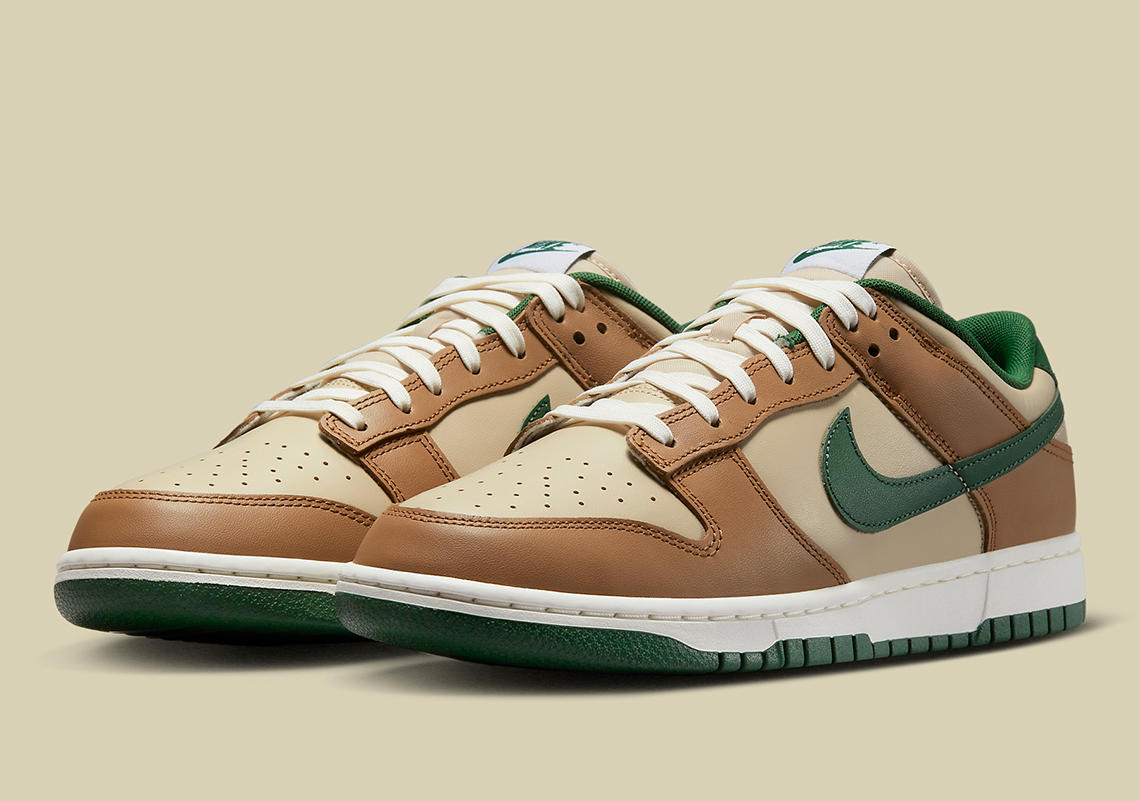 Màu Tan và Green tạo ra một chiếc Nike Dunk Low phù hợp với mùa thu - 2
