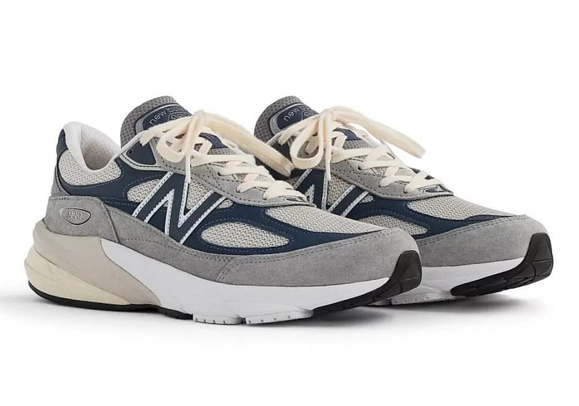 Màu xám và màu navy hòa quyện trên đôi giày New Balance 990v6 mới này - 1