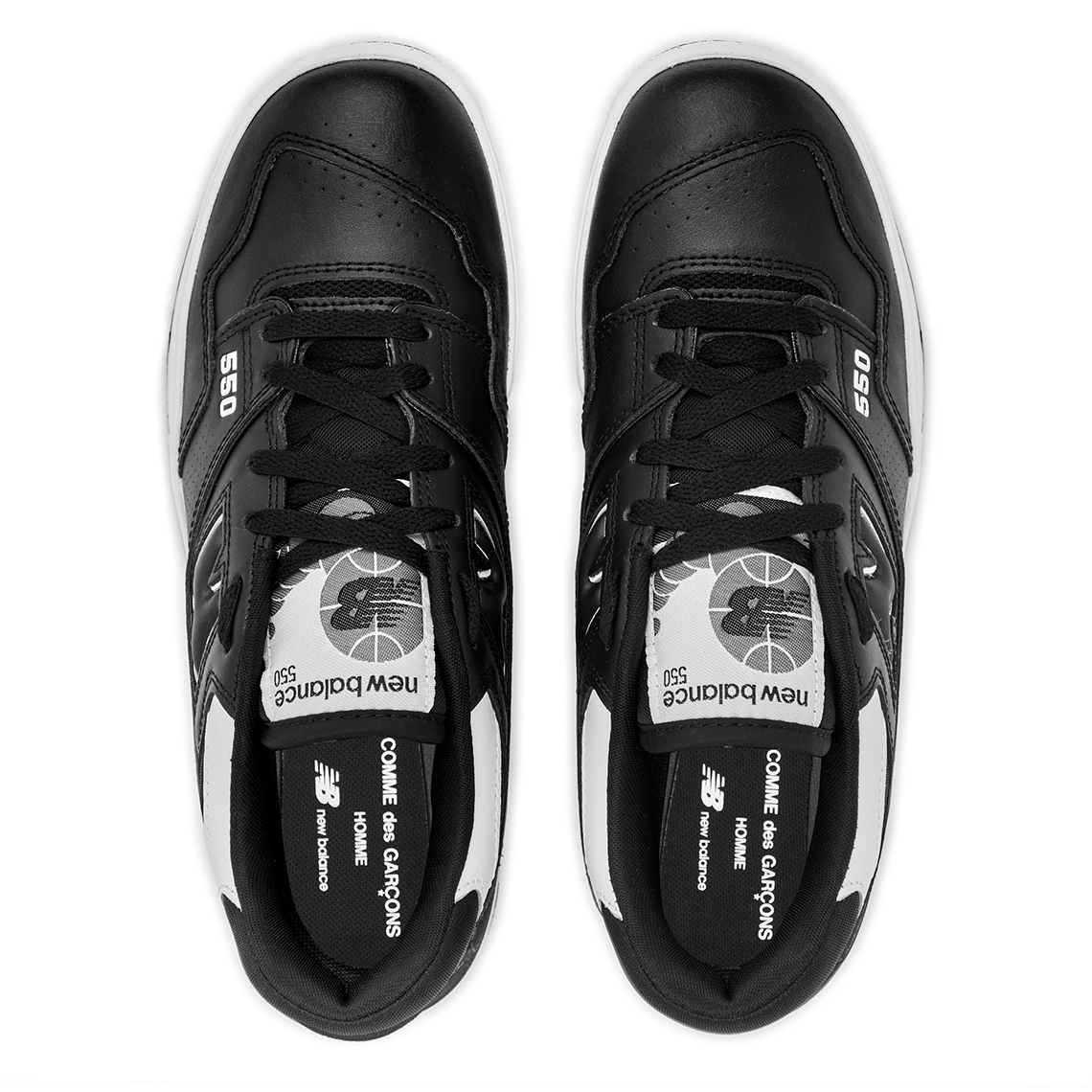 Mẫu giày COMME des GARCONS HOMME New Balance 550 đen/trắng - 10