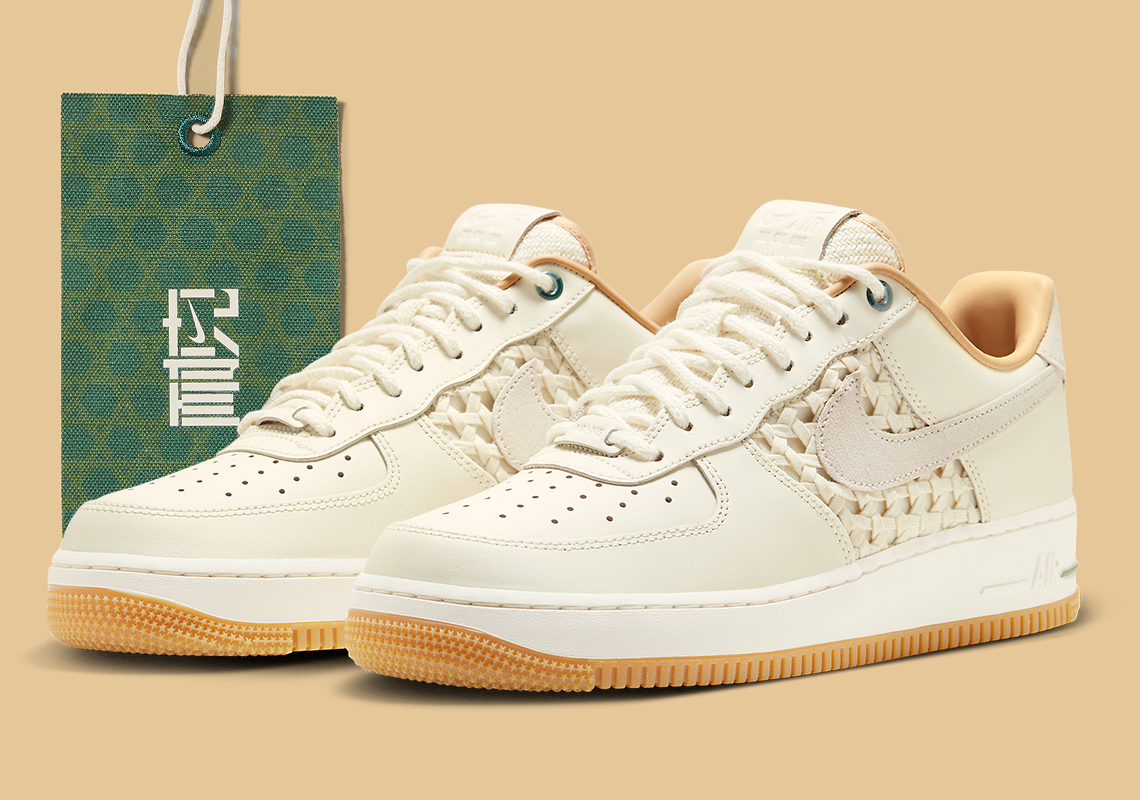 Mở rộng danh sách Nike Air Force 1 Low NAI-KE với kiểu dáng màu kem, phần lưới được thêu - 1