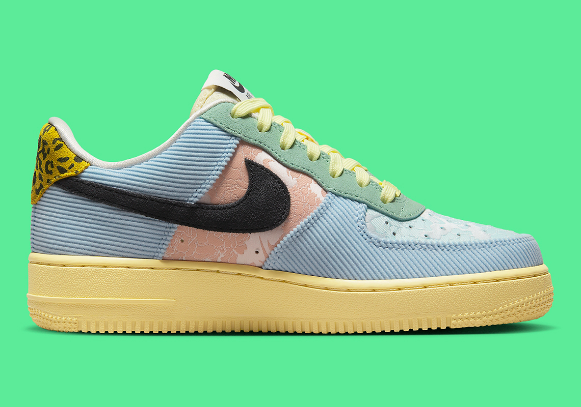 Một loạt các loại vải dệt bao phủ đôi giày Nike Air Force 1 - 3