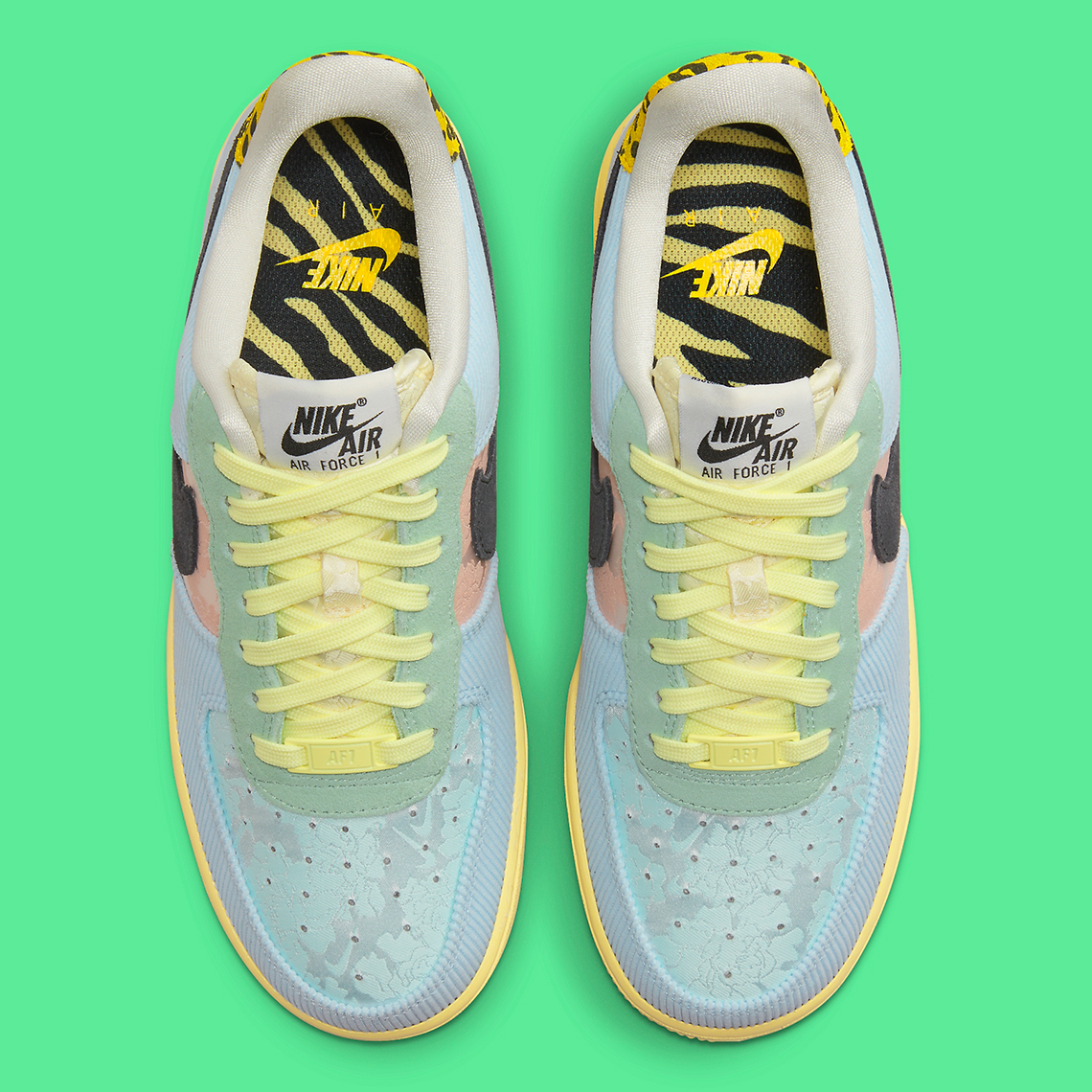 Một loạt các loại vải dệt bao phủ đôi giày Nike Air Force 1 - 6