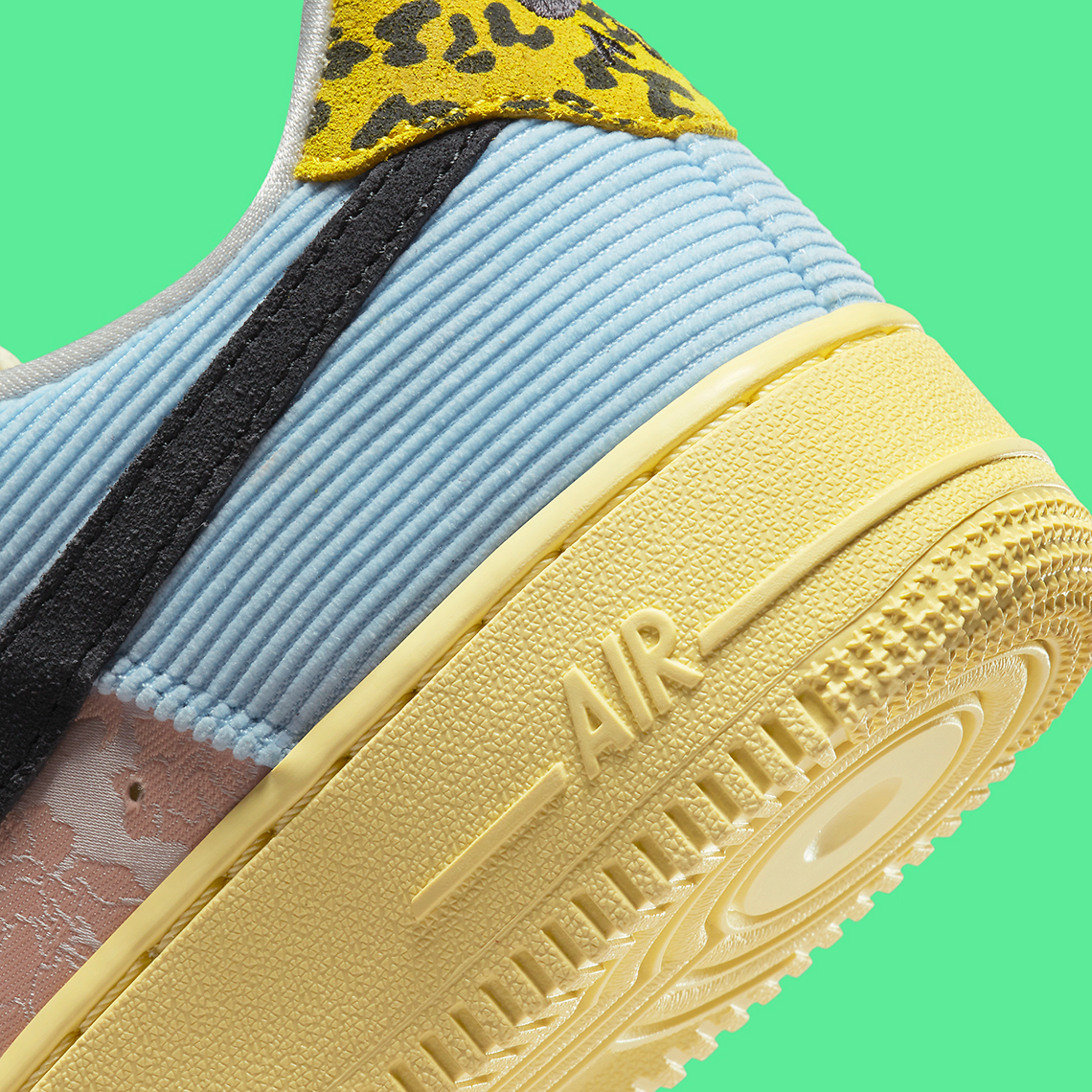 Một loạt các loại vải dệt bao phủ đôi giày Nike Air Force 1 - 7