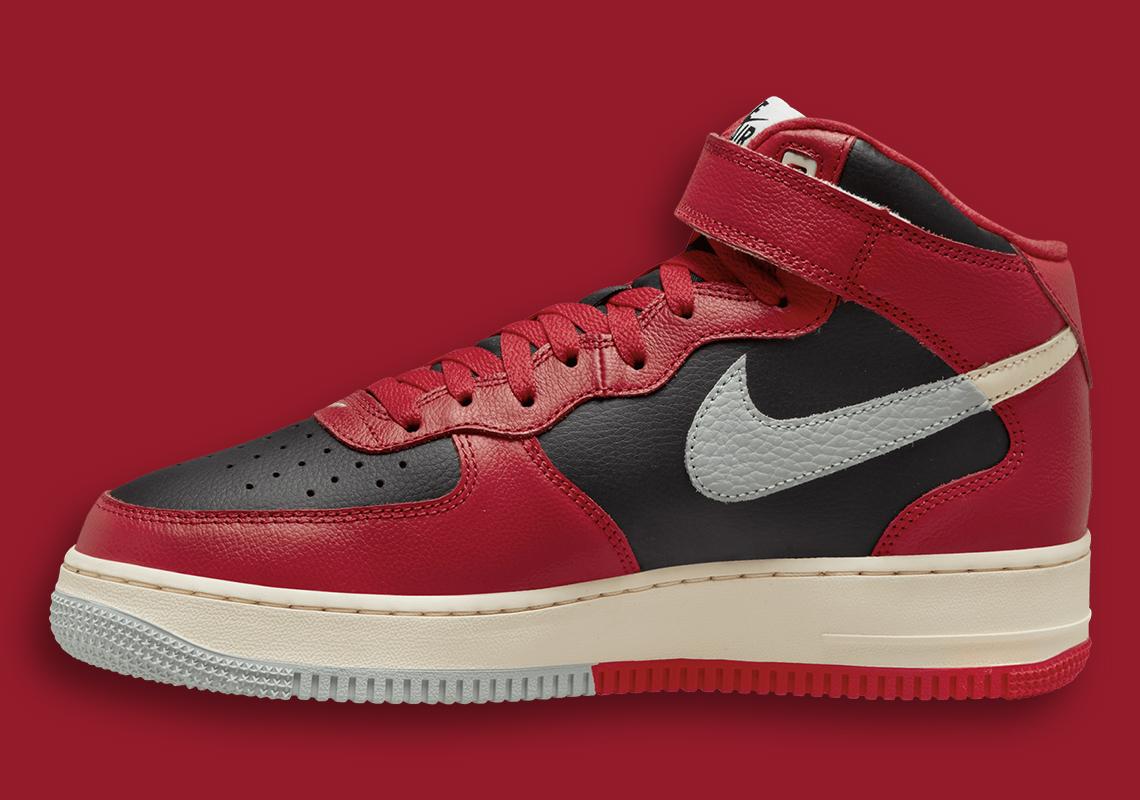 Một lớp trang điểm lai tạo khác nhau bao phủ phần giữa của Nike Air Force 1 này - 2