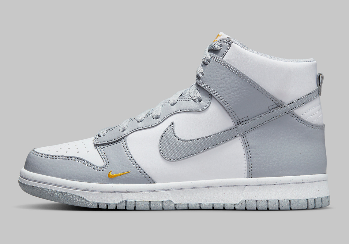 Một số hình ảnh của đôi sneaker Nike Dunk High GS "Grey/Marigold"