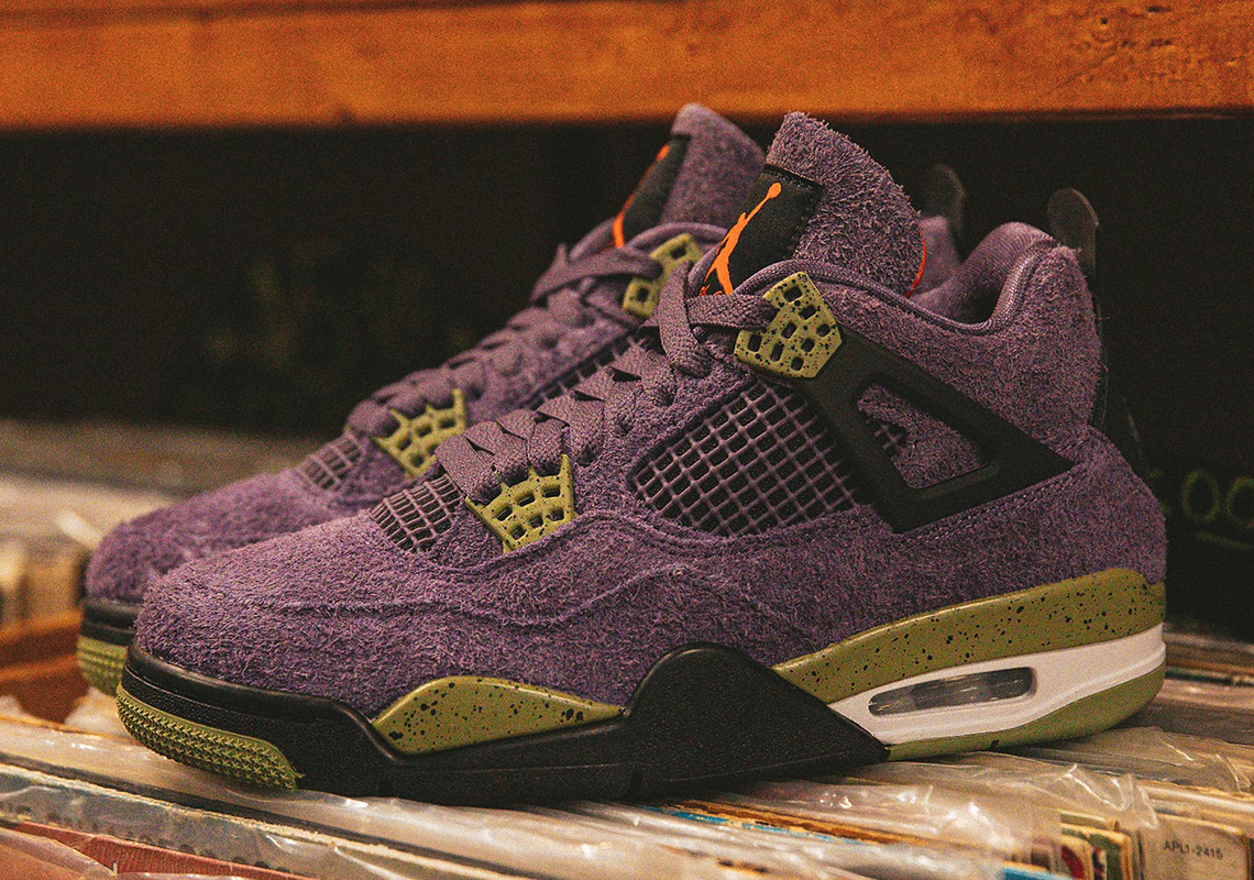 Một số hình ảnh của mẫu giày Air Jordan 4 "Canyon Purple"