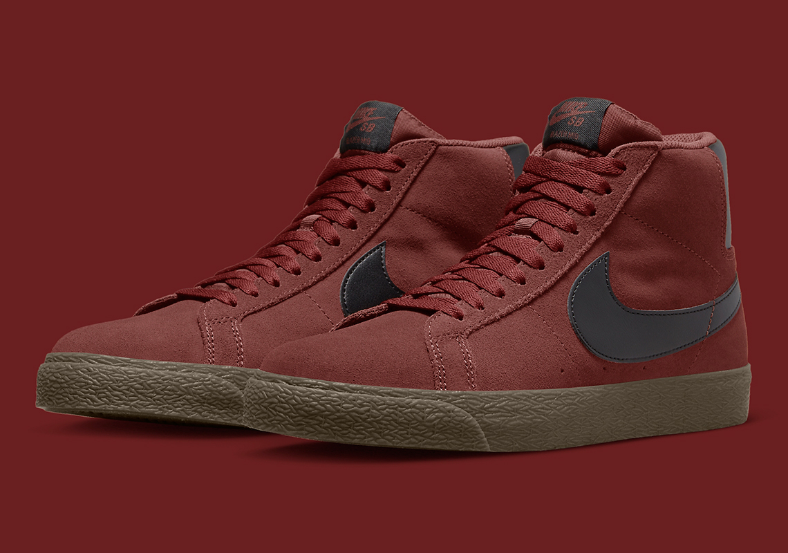 Một số hình ảnh của mẫu giày Nike SB Blazer Mid "maroon"