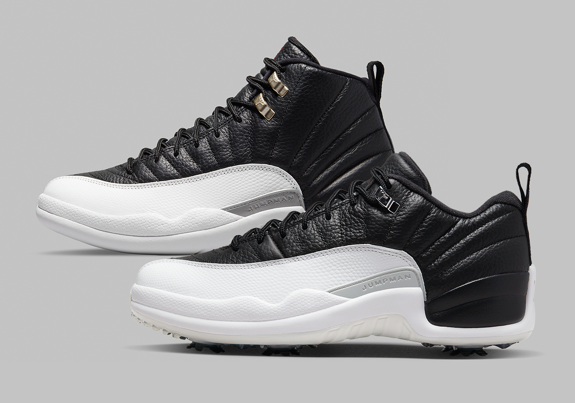 Một số hình ảnh của mẫu giày sneaker Air Jordan 12 Golf Playoffs màu đen/trắng - 1