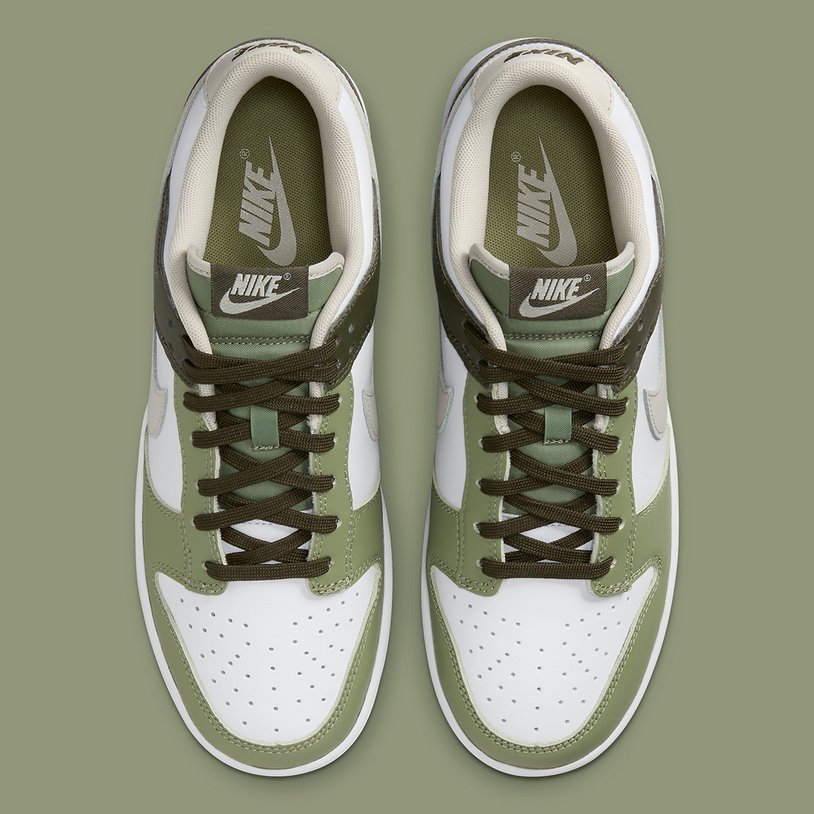 Một số hình ảnh của mẫu giày sneaker Nike Dunk Low lên màu xanh ô liu. - 4