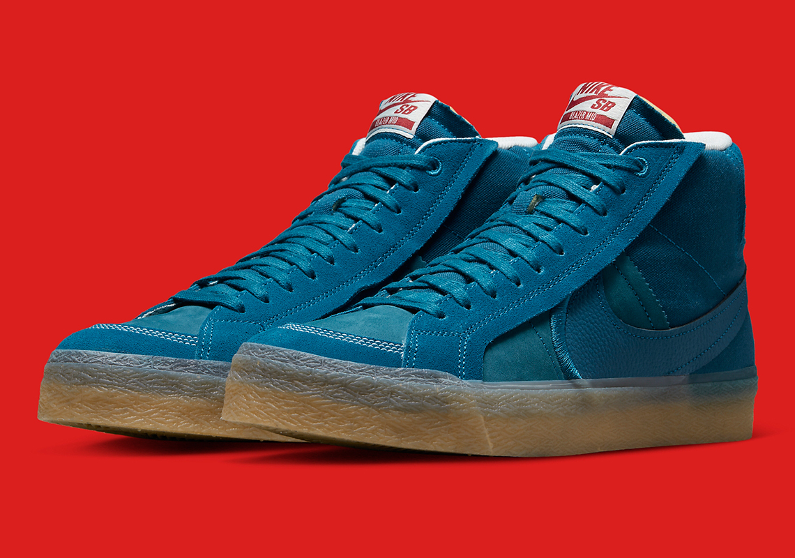 Một số hình ảnh mới nhất của đôi giày Nike SB Blazer Mid Teal Gum - 1