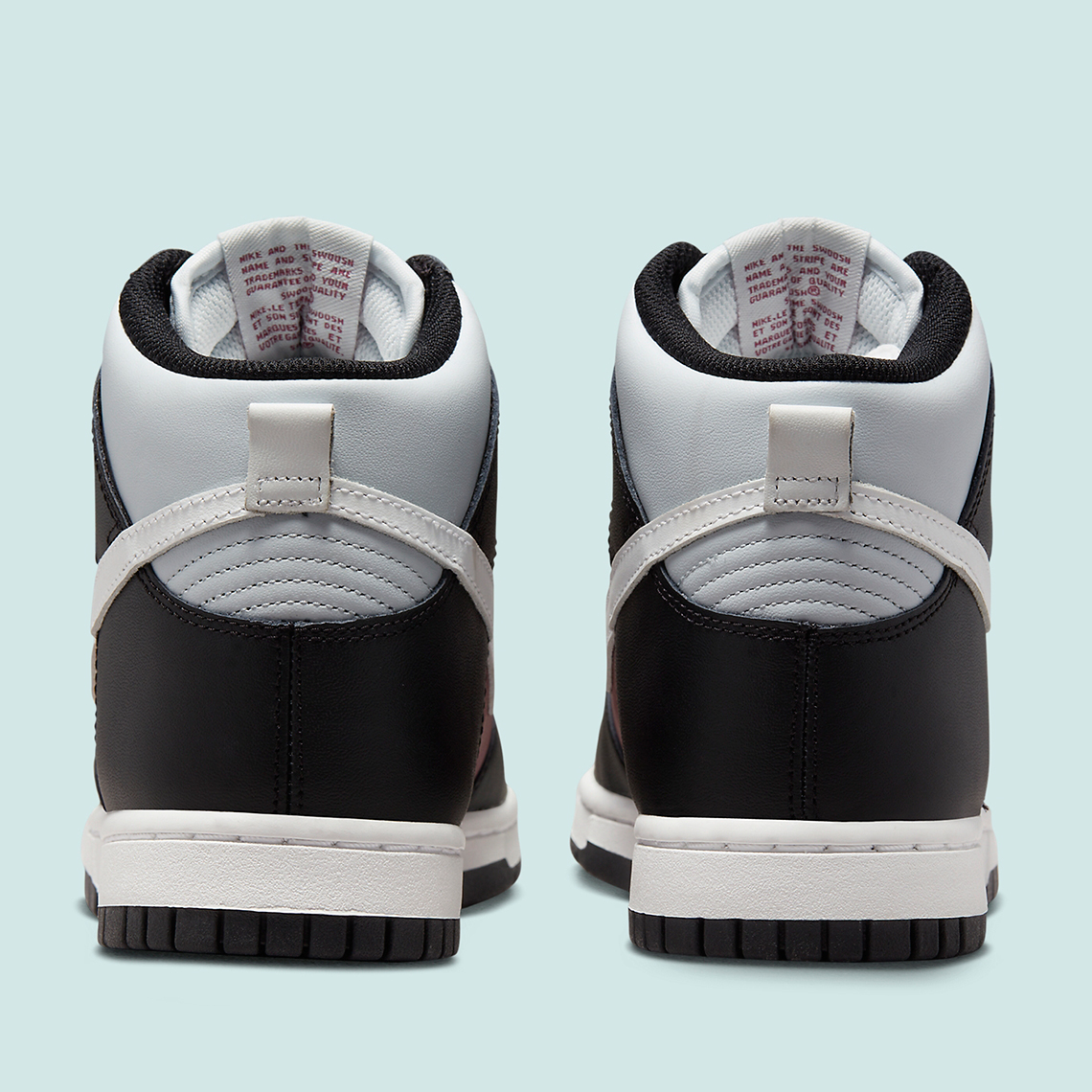 Một sự pha trộn của màu đen, trắng và maroon xuất hiện trên giày sneaker Nike Dunk High Black White Maroon - 5