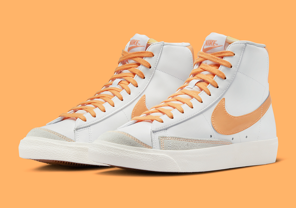 Một vài hình ảnh của đôi giày sneaker Nike Blazer Mid '77 màu White/Peach - 1