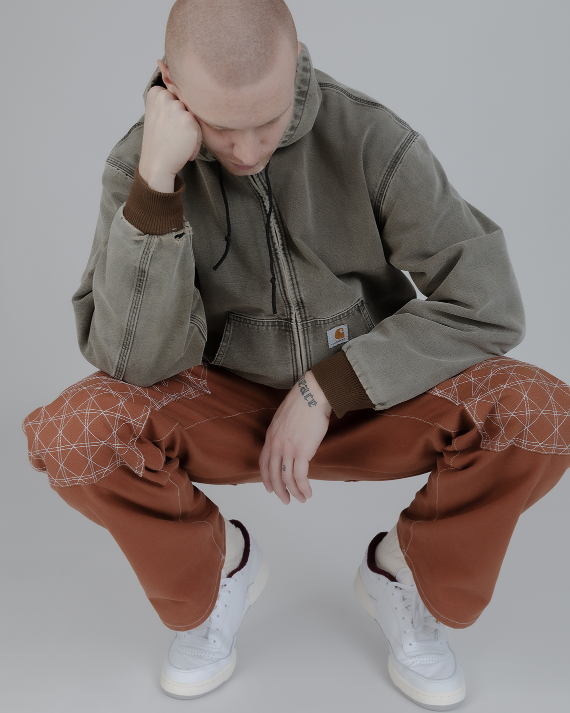 Một vài hình ảnh của mẫu giày Packer Shoes x Reebok Club C White/Burgundy - 4